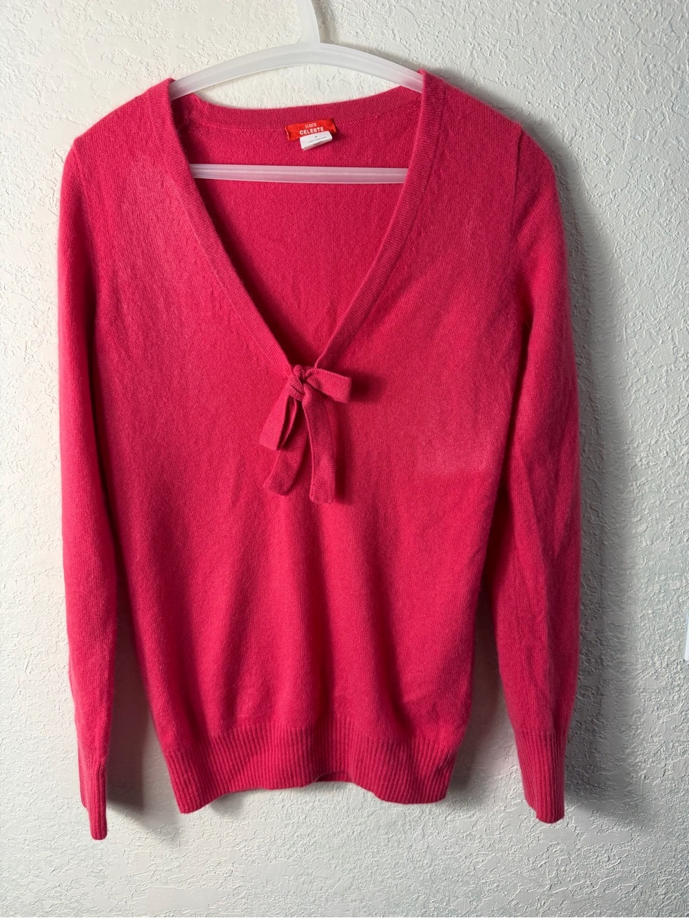 J. Crew Cashmere Bow V-neck Sweater Sz S